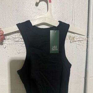 wild fable Black Ribbed Crop Tank Top